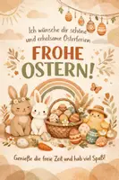 Vorschau - Bildkarten - Ostergruß für die Osterferien - Gratis Download, Boho-Stil - Deckblatt