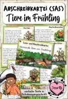 Vorschau - Bildkarten - Abschreibkartei Tiere im Frühling | Schulausgangsschrift (SAS) - Deckblatt