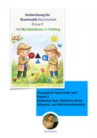 Vorschau - Arbeitsblätter - Grammatik Arbeitsheft im Frühling, Vorbereitung Vera Klasse 3 - Deckblatt