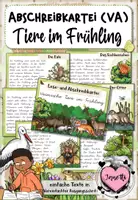Vorschau - Bildkarten - Abschreibkartei Tiere im Frühling – Lese- und Schreibtraining für die Grundschule | Sachtexte in Vereinfachter Ausgangsschrift (VA) - Deckblatt