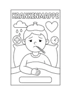 Vorschau - Mal- und Bastelvorlagen - Kranken-Mappe + Kranken-Post (Cover zum Ausmalen) - Seite 1