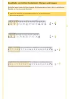 Vorschau - Unterrichtsreihen - Wochenplan Bruchrechnung (4) - Größen bestimmen und vergleichen - Mengen - Längen - Zeit - Deckblatt