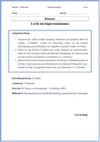 Vorschau - Arbeitsblätter - Materialpaket Klausuren Deutsch Oberstufe: Lyrik der Jahrhundertwende & Impressionismus inkl. Erwartungshorizonten - Seite 2