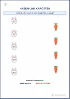 Aperçu - Feuilles d'exercices - 🐰 Bekommt jeder Hase eine Karotte? 🥕 - Page de couverture