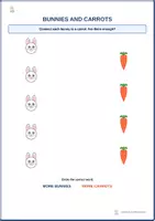 Aperçu - Feuilles d'exercices - 🐰 Bekommt jeder Hase eine Karotte? 🥕 - Page 1