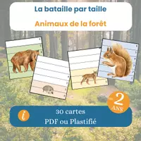 Aperçu - Apprentissages en autonomie - Jeu de bataille des tailles – Animaux de la forêt - Page de couverture