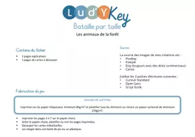 Aperçu - Apprentissages en autonomie - Jeu de bataille des tailles – Animaux de la forêt - Page 1