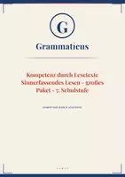 Vorschau - Unterrichtsreihen - Sinnerfassendes Lesen – GRATIS‑VORSCHAU · 7. Schulstufe (Mittelschule) - Deckblatt