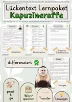 Vorschau - Arbeitsblätter - Kapuzineraffe Lückentext mit Wortspeicher und Transferaufgabe + Lösungen einfach erklärt - Deckblatt