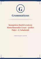 Vorschau - Unterrichtsreihen - Sinnerfassendes Lesen – GRATIS‑VORSCHAU · 8. Schulstufe (Mittelschule) - Deckblatt