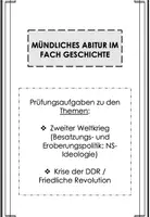 Vorschau - Arbeitsblätter - Mündliches Abitur / Mündliche Abiturprüfung Geschichte: Zweiter Weltkrieg / Krise DDR (Friedliche Revolution) inkl. Lösungen - Deckblatt