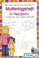 Vorschau - Mal- und Bastelvorlagen - Muttertagsheft in Herzform #muttertagbeieduki - Deckblatt