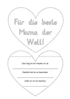 Vorschau - Mal- und Bastelvorlagen - Muttertagsheft in Herzform #muttertagbeieduki - Seite 1