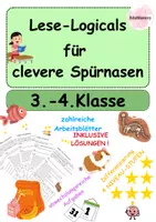Vorschau - Arbeitsblätter - Lese-Logicals 3.–4. Klasse – Logikrätsel & Denkaufgaben für clevere Spürnasen | Knobelaufgaben mit Lösungen | Differenzierung - Deckblatt