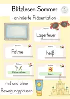 Vorschau - Präsentationen/Tafelbilder - Blitzlesen Sommer (animierte Präsentation) - Deckblatt