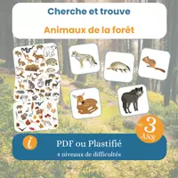 Aperçu - Apprentissages en autonomie - Cherche et trouve animaux de la forêt - Page de couverture