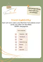 Vorschau - Fördermaterial/Inklusion - Tisch fachgerecht eindecken - in der richtigen Reihenfolge - Deckblatt