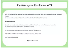 Vorschau - Anderer Materialtyp - Klassenregeln Kleines Wir Klasse 1 - Seite 1