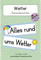 Vorschau - Präsentationen/Tafelbilder - Wetter_Themenüberschriften - Sachunterricht - Deckblatt