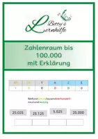 Vorschau - Arbeitsblätter - Zahlenraum bis 100.000 mit Erklärungen - Deckblatt