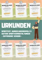 Vorschau - Anderer Materialtyp - Urkunden Sportfest & Bundesjugendspiele – Siegerurkunde & Ehrenurkunde | editierbare Sporturkunden - Deckblatt