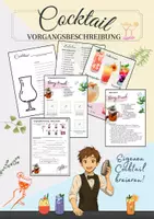 Vorschau - Arbeitsblätter - Cocktail - Kreativ Vorgangsbeschreibung üben - Deckblatt