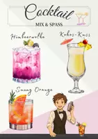 Vorschau - Arbeitsblätter - Cocktail - Kreativ Vorgangsbeschreibung üben - Seite 1