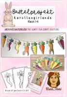 Vorschau - Mal- und Bastelvorlagen - Basteln: Karottengirlande – Frühling und Ostern | Kunstprojekt Klasse 1, 2, 3, 4 mit Vorlagen & Anleitung - Deckblatt