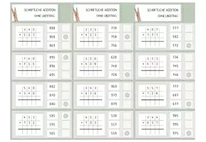 Vorschau - Spiele - Schriftliche Addition, 75x4 Klammerkarten, differenziert, mit und ohne Überträge - Seite 2