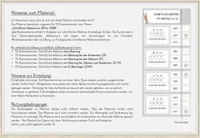 Vorschau - Spiele - Schriftliche Addition, 75x4 Klammerkarten, differenziert, mit und ohne Überträge - Seite 1