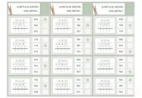 Vorschau - Spiele - Schriftliche Addition, 75x4 Klammerkarten, differenziert, mit und ohne Überträge - Seite 3