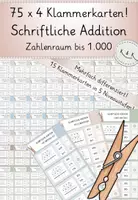 Vorschau - Spiele - Schriftliche Addition, 75x4 Klammerkarten, differenziert, mit und ohne Überträge - Deckblatt
