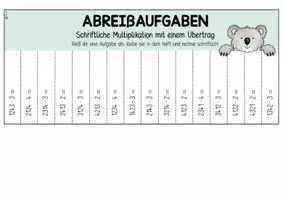 Vorschau - Arbeitsblätter - Schriftliche Multiplikation - Abreißaufgaben - Seite 2
