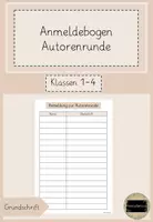 Vorschau - Arbeitsblätter - Anmeldung Autorenrunde - Deckblatt