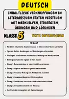 Vorschau - Stationenlernen - Inhaltliche Verknüpfungen in literarischen Texten verstehen, mit Merkhilfen, Strategien, Übungen und Lösungen - Klasse 5 - Deckblatt