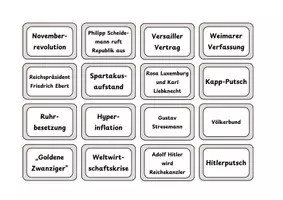 Vorschau - Fördermaterial/Inklusion - Zuordnungsspiel: Die Weimarer Republik – wichtige Ereignisse, Personen und Begriffe - Seite 1