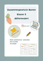 Vorschau - Arbeitsblätter - Zusammengesetzte Nomen: Ostern (Klasse 2) differenziert - Deckblatt