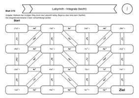 Vorschau - Arbeitsblätter - Vertretungsstunde Mathe: Integralrechnung Rechenlabyrinthe - Seite 3