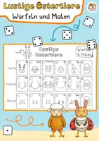 Vorschau - Mal- und Bastelvorlagen - Lustige Ostertiere Würfeln und Malen, Kunst für Zwischendurch, Ostern Kunst Spiel - Deckblatt
