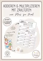 Vorschau - Arbeitsblätter - Von Plus zu Mal mit Zähltüten - Deckblatt