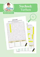Vorschau - Arbeitsblätter - Suchsel Wortarten: Verben (Vollverben, Modalverben, Hilfsverben) (Teil 3) - Deckblatt