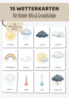 Vorschau - Bildkarten - Wetter Bildkarten Kita Grundschule | Wetterkarten Morgenkreis A6-Format - Deckblatt