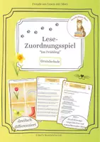 Vorschau - Arbeitsblätter - Lese-Zuordnungsspiel Frühling mit verschiedenen Durchführungsmöglichkeiten - Deckblatt