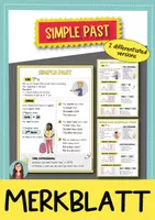 Vorschau - Fördermaterial/Inklusion - Simple Past Merkblatt differenziert – Englisch Grammatik Regeln Sekundarstufe I - Deckblatt