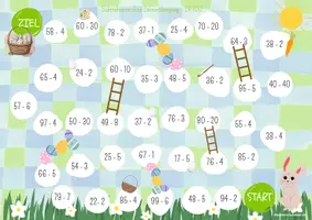 Vorschau - Spiele - Rechenspiel Ostern Subtraktion ZR 100 6-fach differenziert! - Seite 2