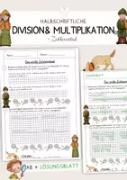 Vorschau - Arbeitsblätter - Halbschriftliche Multiplikation & Division + Zahlenräsel AB - Deckblatt