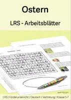 Vorschau - Arbeitsblätter - 5 Arbeitsblätter LRS (Lese-Rechtschreibschwierigkeiten) - "Thema: Ostern" -ca. 1-2 Stunden - Klasse 5-7 - Deckblatt