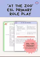 Vista previa - Hojas de trabajo - At the zoo Role Play for Primary kids - Portada