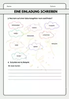 Vorschau - Arbeitsblätter - Eine Einladung schreiben mit Beispiel, Übungen und Checkliste - Klasse 2 & Klasse 3 - Seite 2