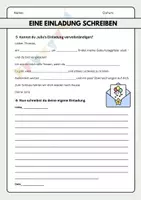 Vorschau - Arbeitsblätter - Eine Einladung schreiben mit Beispiel, Übungen und Checkliste - Klasse 2 & Klasse 3 - Seite 3